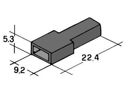Kryt dutinky 6,3mm černý