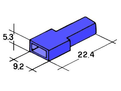 Kryt dutinky 6,3mm modrý