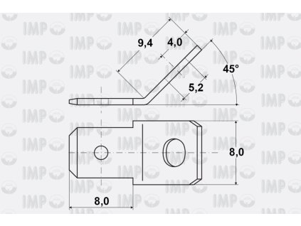 Nytovaci konektor 63mm 45 rozmery 1