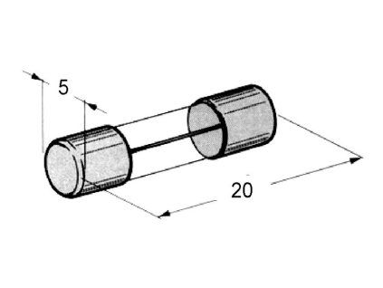 Trubickova sklenena pojistka 20x5mm 17