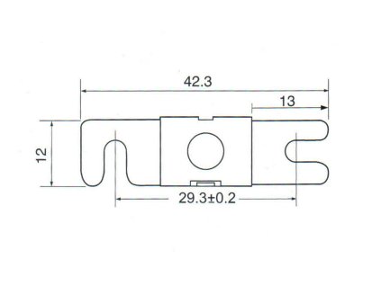Mini ANL pojistka 25A rozmery 7
