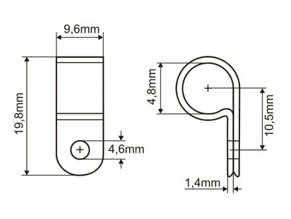 Prichytka kabeloveho svazku 4 8mm rozmery 3