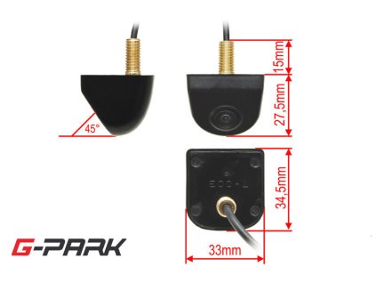 Univerzalni CCD zadni predni parkovaci kamera rozmery 3