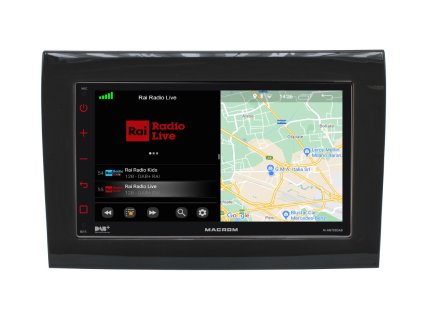 Instalsada 2DIN autoradia Fiat Peugeot Citroen s instalovanou navigaci Macrom