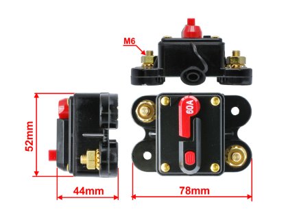 Elektronicky jistic 60A rozmery 7