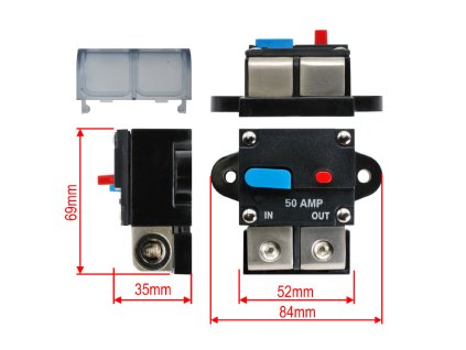 Elektronicky jistic 50A rozmery 8