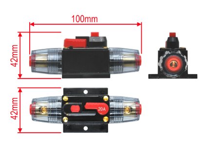Elektronicky jistic 20A rozmery 6
