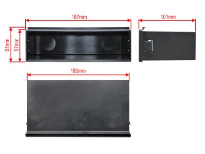 Prihradka do otvoru pro 1DIN autoradia rozmery 6