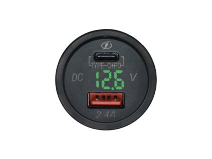 Adapter 12V USB 24A USB C V metr 1