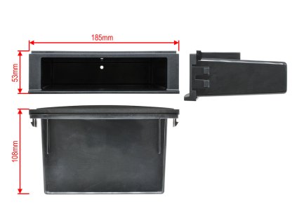 Prihradka do 2DIN adapteru autoradii rozmery 15