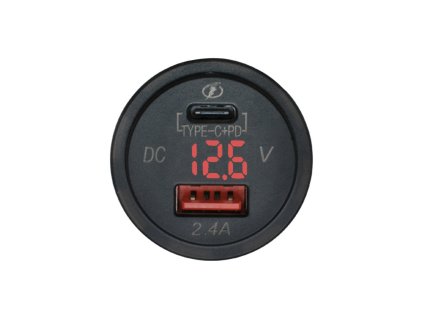 Adapter 12V USB 24A USB C V metr 7