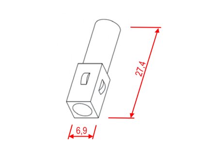Izolacni kryt Mate N Lock 1 kontakt samec rozmery