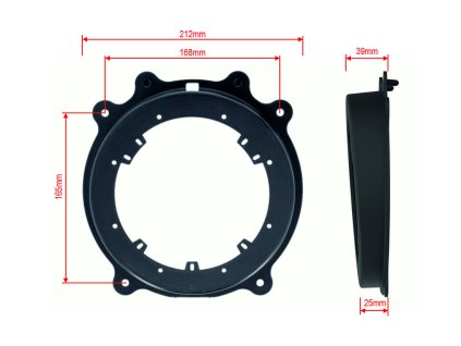 Adapter repro 165mm Tesla rozmery