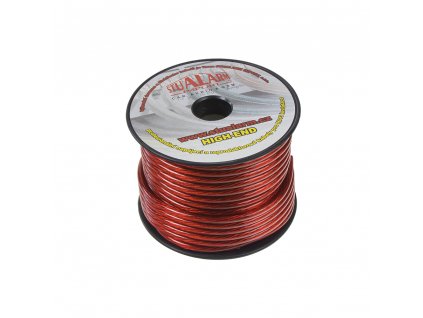 Kabel 6 mm, červeně transparentní, 25 m bal