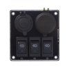 Panel s 3x spínači + USB-C/USB-A + CL zásuvka, 12/24V