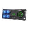 Panel s 4x spínači + USB-C/USB-A + Voltmetr, 12/24V
