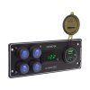 Panel s 4x spínači + USB-C/USB-A + Voltmetr, 12/24V