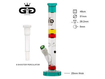 Grace Glass | HAMMER Series Heavy Raste Tube H:48cm - SG:29.2mm with a 6 shooter chillum