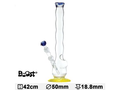 Boost | Wave Glass Bong -H:42cm- Ø:50mm- Socket:18.8mm- WT:5mm (circa)