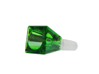 Rectangular Cube Green Glass Bong Bowl 14mm