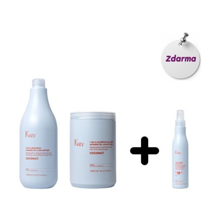 AKCE KEZY šampon Coconut 1000 ml a maska Coconut 1000 ml + Absolute Spray maska 200 ml ZDARMA