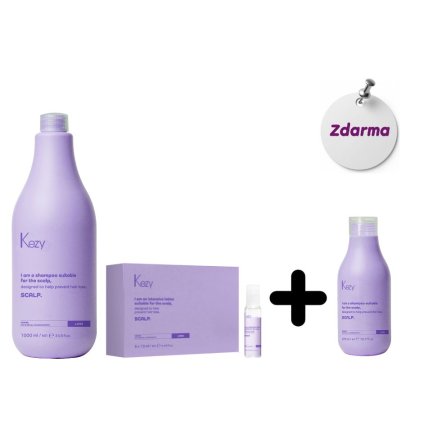 AKCE Kezy Scalp No Loss šampon 1000 ml a No Loss ampule 6 x 13 ml + No Loss šampon 375 ml ZDARMA