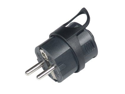 Vidlice SCHUKO (přímá), 250 V, 16 A, černá