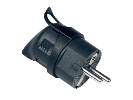 Úhlová uzemňovací zástrčka, schuko 16 A 250 V ~, černá