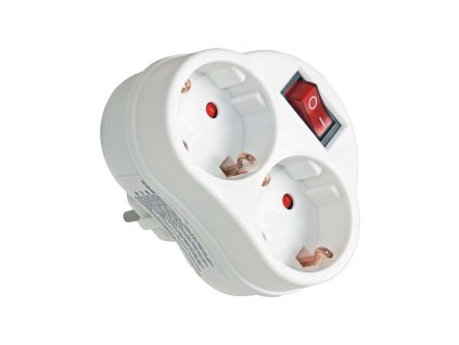 Dvoucestný adaptér s vypínačem 16 A 250 V~, bílý