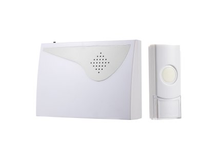 Bezdrátový zvonek, 36 melodií, 70 db, 300 m, napájení (přijímač) 2 x AA 1,5 V, tlačítko DC 3V (součástí dodávky)