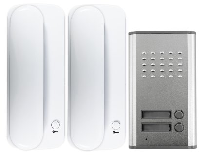 Audio vrátný pro 2 byty, funkce mluvení + odemykání, venkovní jednotka IP44