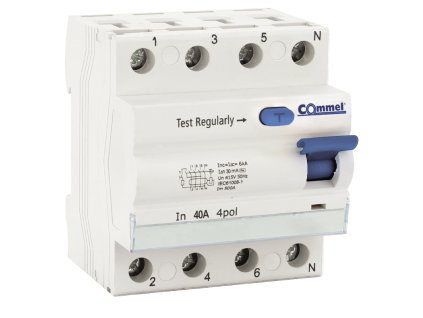 RCCB 63A 4P 0,03A, 6000A, typ AC