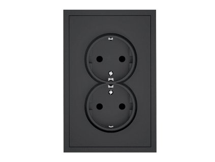 Adria - dvojitá zásuvka s rychlospojkami, 16A 250 V~, černá