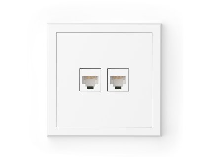 Adria - Dvojitá zásuvka RJ45 CAT6, bílá