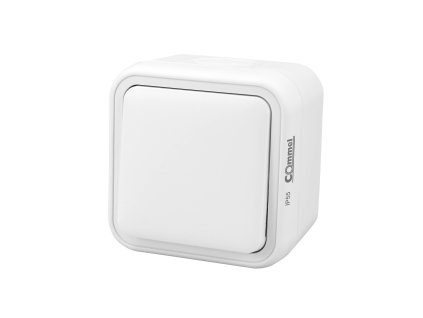 Bura -Povrchový dvoucestný spínač 10A 250V IP55, bílý