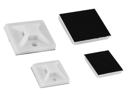 Samolepicí příchytky stahovacích pásků, 20x20 mm, 25 ks