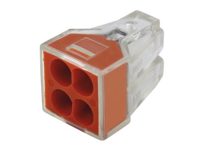 4-cestný rychlý pevný konektor, 0,75-2,5 mm2, žlutý, 50 ks