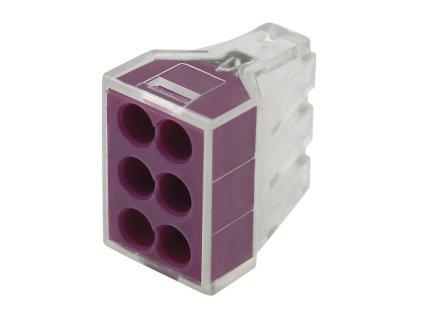 6cestný rychlý pevný konektor, 0,75-2,5 mm2, žlutý, 10 ks