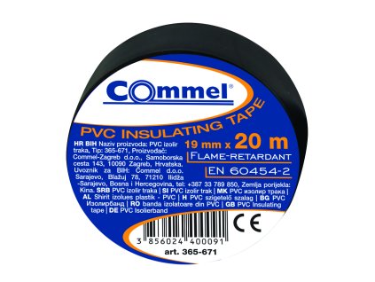 Izolační páska 0,13 mm x 19 mm x 20 m černá