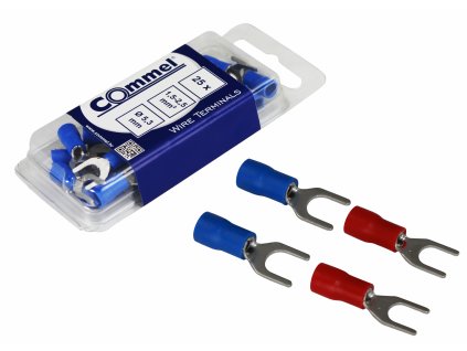 Izolované lopatkové svorky, 0,5-1,5 mm2, Ø 4,3 mm, 25 ks