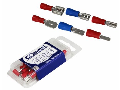 Izolované odpojovače - samec+samec 0,5-1,5 mm2, 0,8x4,75, 10+10 ks