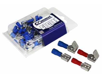 Izolované odpojovače - samec+samec 0,5-1,5 mm2, 0,8x6,35 mm, 25+25 ks