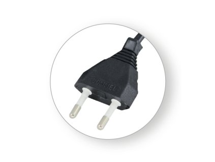 Připojovací kabel 2,5 A 250 V ~, černý (H03VVH2-F 2x0,75 / 2 m)