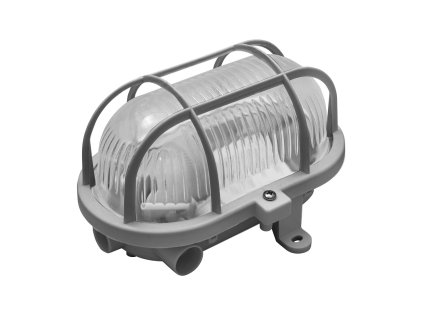 Oválné svítidlo E27 230 V ~ 60 W, šedá, skleněný difuzor