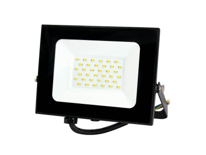 LED reflektor 30 W, 4000 K (neutrální světlo), 2550 lm, IP65, 30 000 h, černý