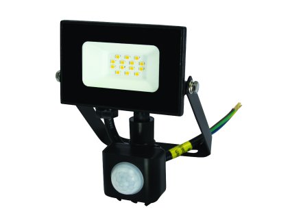 LED reflektor 10 W s detektorem pohybu, 6500 K (studená bílá), 800 lm, IP44, 30 000 h, černý