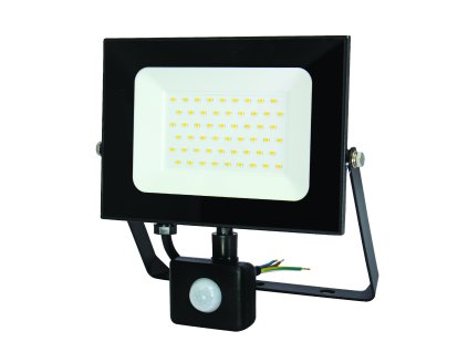 LED reflektor 50 W s detektorem pohybu, 6500 K (studená bílá), 4250 lm, IP44, 30 000 h, černý