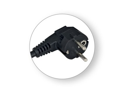 Připojovací kabel 6 A 250 V ~ 1300 W, černý (H05VV-F 3G0,75 / 2 m)
