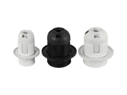 Plastová objímka žárovky E27 (PBT), 4 A, černá
