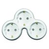 Třícestný adaptér, bílošedý 3x16 A, 230 V~ 50 Hz